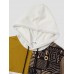 Mens Tribal Patchwork Printed Short Sleeve Hooded T  Shirts