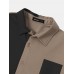 Mens Two Tone Patchwork Button Up Short Sleeve Shirts