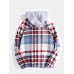 Men Contrast Color Pockets Button up Lapel Hooded Shirts Jackets